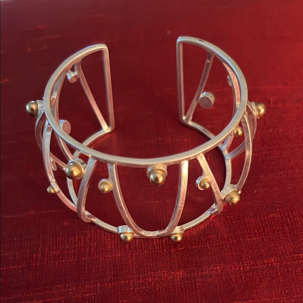 Elegant Silver and Gold Women's Cuff Bracelet